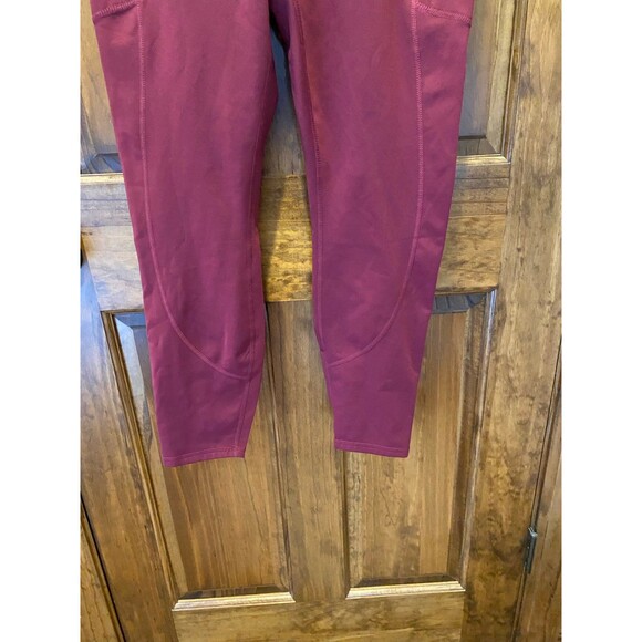 Members Mark High Rise Leggings Womens Burgundy Plus Size XL Zippered Pockets - Picture 4 of 10